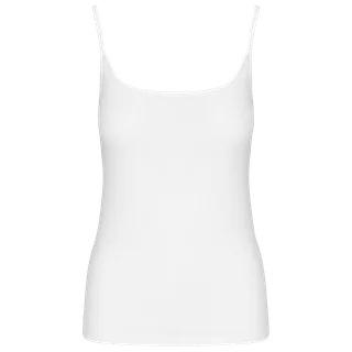 Kariban Damestop met schouderbandjes in White, voorkant