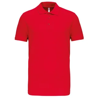 Kariban Piquépolo korte mouwen heren in Red, voorkant