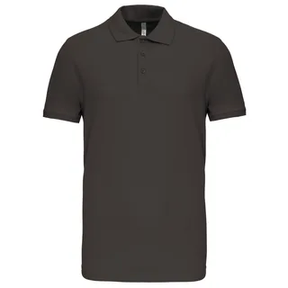 Kariban Piquépolo korte mouwen heren in Dark Grey, voorkant