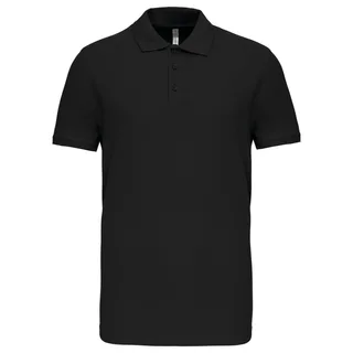 Kariban Piquépolo korte mouwen heren in Black, voorkant