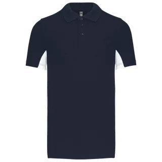 Kariban Tweekleurige piquépolo korte mouwen heren in Navy / White, voorkant