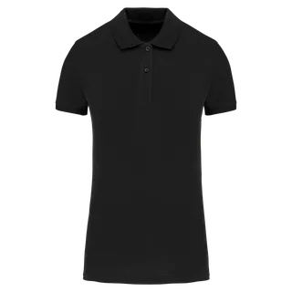 Kariban Piqué-damespolo Bio180 in Black, voorkant
