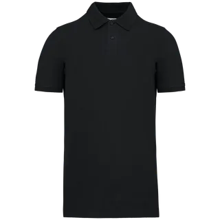 Kariban Men's Organic 180 piqué polo shirt in Black, voorkant