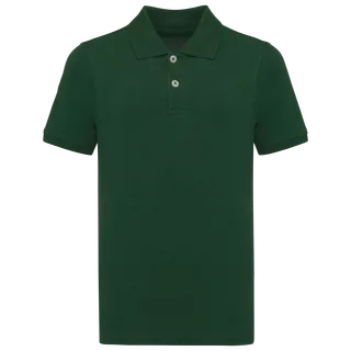 Kariban Kids Bio180 pique polo shirt in Forest Green, voorkant