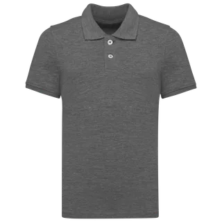 Kariban Kids Bio180 pique polo shirt in Grey Heather, voorkant