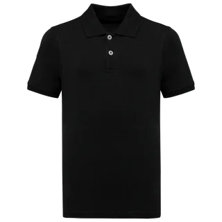 Kariban Kids Bio180 pique polo shirt in Black, voorkant