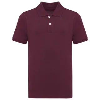 Kariban Kids Bio180 pique polo shirt in Wine, voorkant
