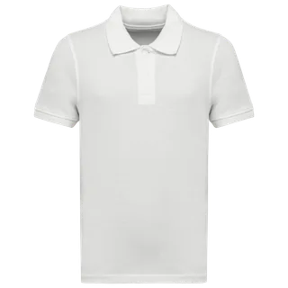 Kariban Kids Bio180 pique polo shirt in White, voorkant