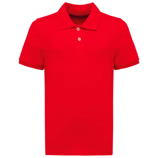 Kariban Kids Bio180 pique polo shirt in Red, voorkant