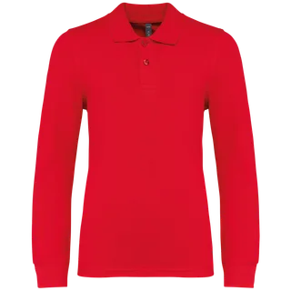 Kariban Kinderpolo lange mouwen in Red, voorkant