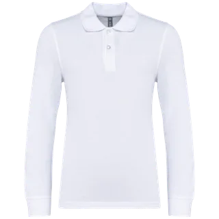 Kariban Kinderpolo lange mouwen in White, voorkant