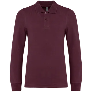 Kariban Kinderpolo lange mouwen in Wine, voorkant