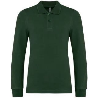Kariban Kinderpolo lange mouwen in Forest Green, voorkant