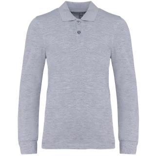 Kariban Kinderpolo lange mouwen in Oxford Grey, voorkant