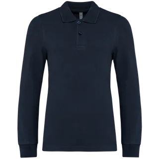 Kariban Kinderpolo lange mouwen in Navy, voorkant
