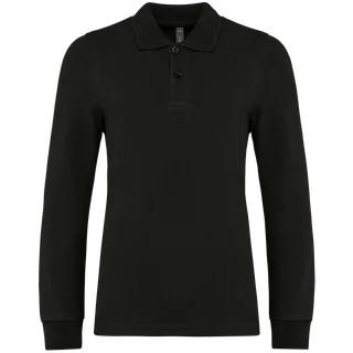 Kariban Kinderpolo lange mouwen in Black, voorkant