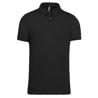 Kariban Herenpolo korte mouwen van jersey in Black, voorkant