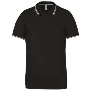 Kariban Polo korte mouwen in Black / Light Grey / White, voorkant