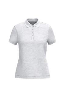 Kariban Ladies’ short-sleeved piqué polo shirt in Ash Heather, voorkant