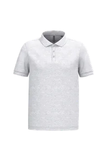 Kariban Men's short-sleeved piqué polo shirt in Ash Heather, voorkant
