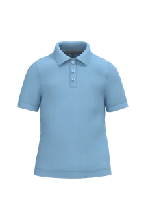 Kariban Kids' short sleeve polo shirt in Sky Blue, voorkant
