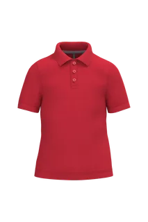 Kariban Kids' short sleeve polo shirt in Red, voorkant