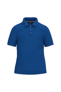 Kariban Kids' short sleeve polo shirt in Royal Blue, voorkant