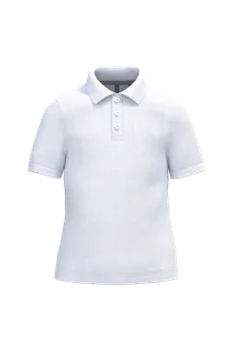 Kariban Kids' short sleeve polo shirt in White, voorkant