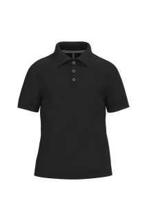 Kariban Kids' short sleeve polo shirt in Black, voorkant