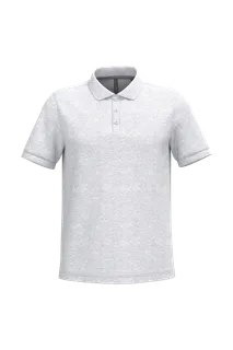 Kariban Heren piquépolo met korte mouwen in Ash Heather, voorkant
