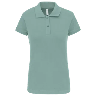 Kariban Piquépolo korte mouwen dames in Sage, voorkant