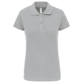 Kariban Piquépolo korte mouwen dames in Snow Grey, voorkant
