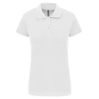 Kariban Piquépolo korte mouwen dames in White, voorkant