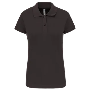 Kariban Piquépolo korte mouwen dames in Dark Grey, voorkant