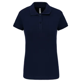 Kariban Piquépolo korte mouwen dames in Navy, voorkant