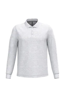 Kariban Polo lange mouwen in Ash Heather, voorkant