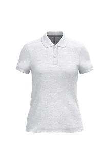 Kariban Damespolo korte mouwen in Ash Heather, voorkant