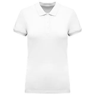 Kariban Piqué damespolo in White, voorkant