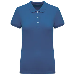 Kariban Piqué damespolo in Light Royal Blue, voorkant