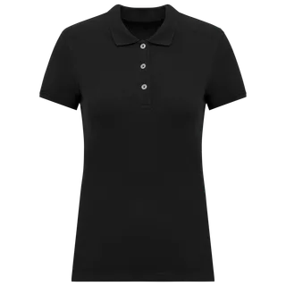 Kariban Piqué damespolo in Black, voorkant