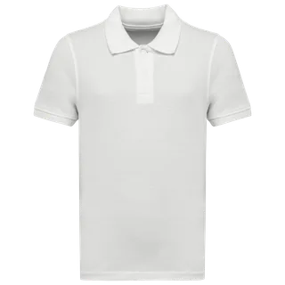 Kariban Piqué kinderpolo in White, voorkant