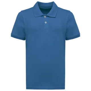 Kariban Piqué kinderpolo in Light Royal Blue, voorkant