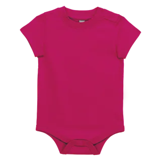 Kariban Babies' SHORT-SLEEVED bodysuit in Fuchsia, voorkant
