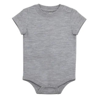 Kariban Babies' SHORT-SLEEVED bodysuit in Oxford Grey, voorkant