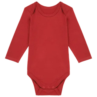 Kariban Baby body van biologisch katoen in Terracotta Red, voorkant