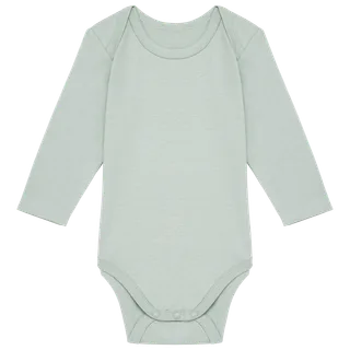 Kariban Baby body van biologisch katoen in Sage, voorkant