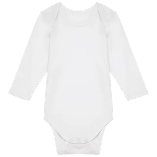 Kariban Baby body van biologisch katoen in White, voorkant