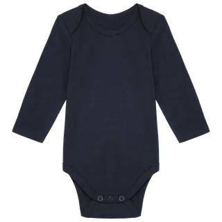 Kariban Baby body van biologisch katoen in Navy, voorkant