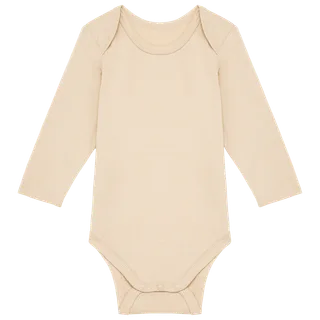 Kariban Baby body van biologisch katoen in Light Sand, voorkant
