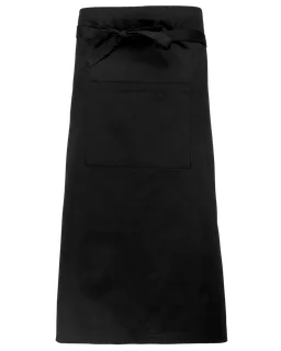 Kariban Polycotton extra-long apron in Black, voorkant